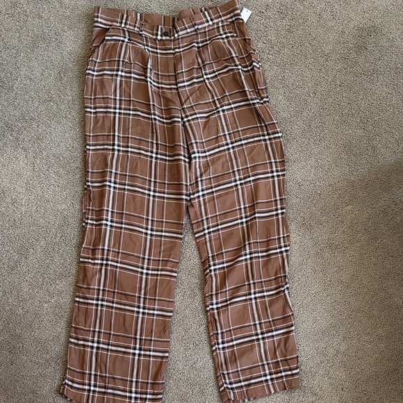 No Boundaries Brown Checkered Pants - Picture 1 of 4